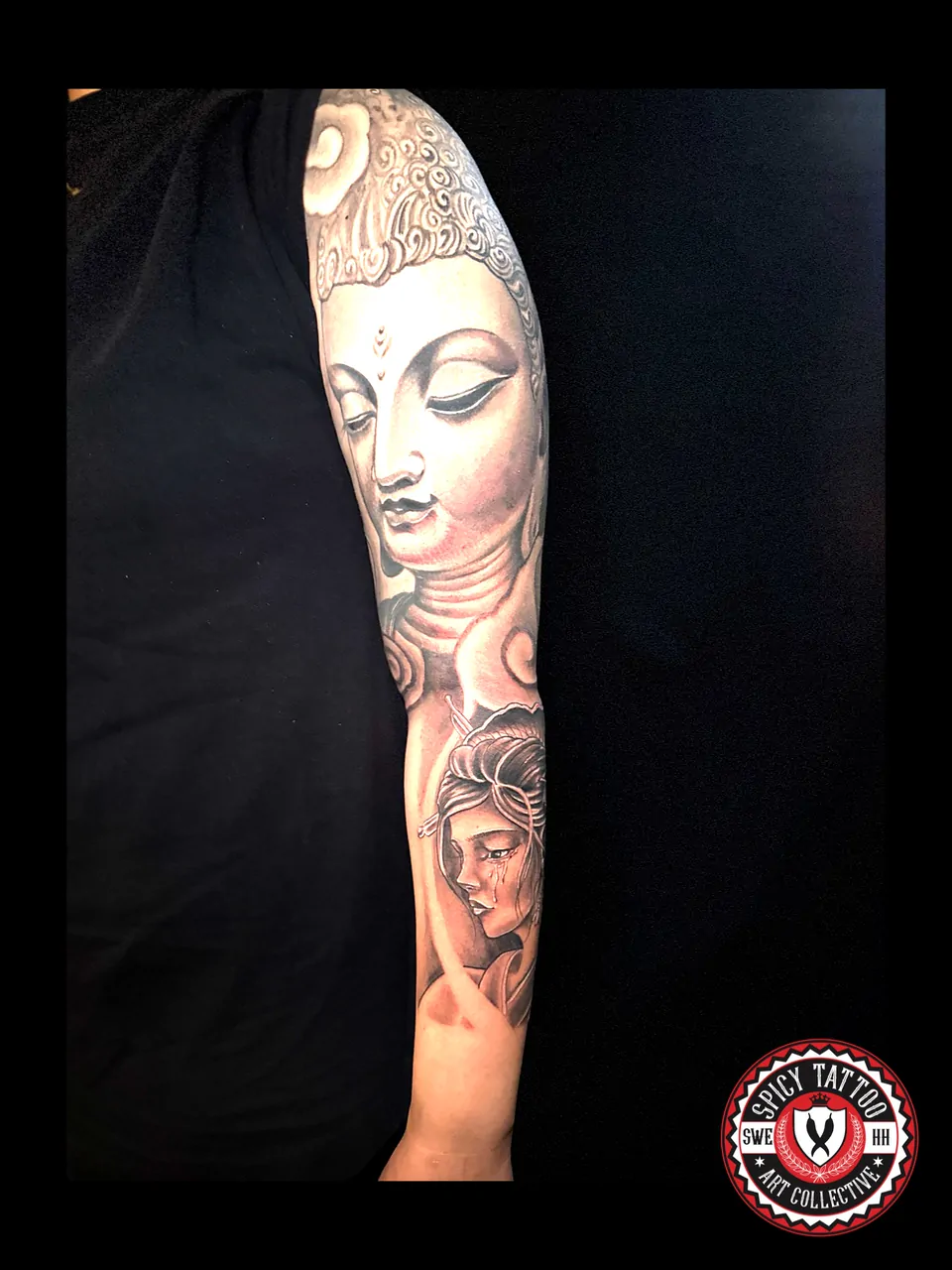 Realism Sleeve mit Buddha – Spicy Tattoo Hamburg