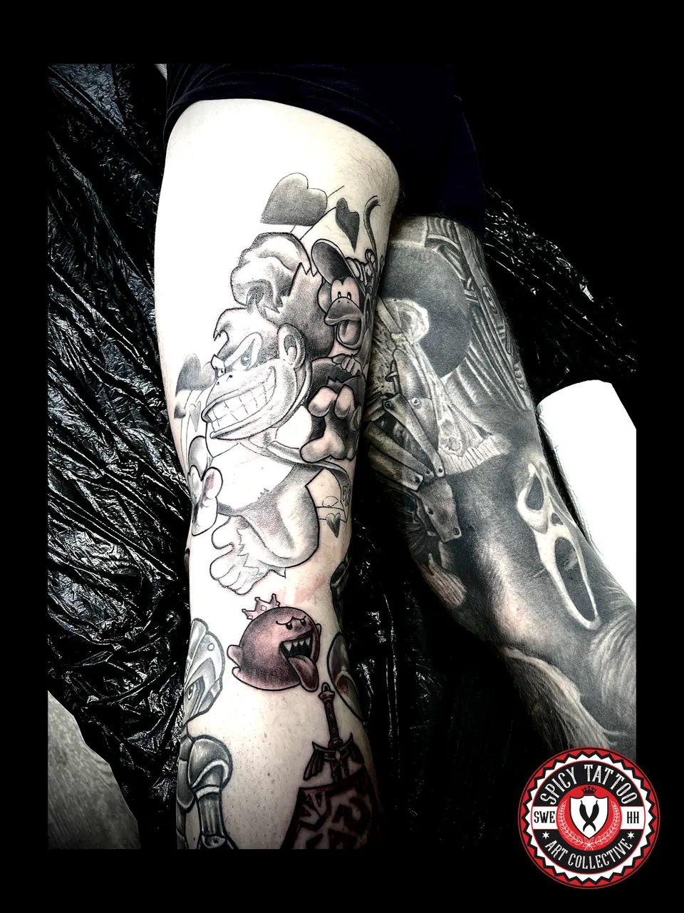 Black & Grey Sleeve – Spicy Tattoo Hamburg